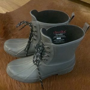 Chooka grey duck rain boot size 9